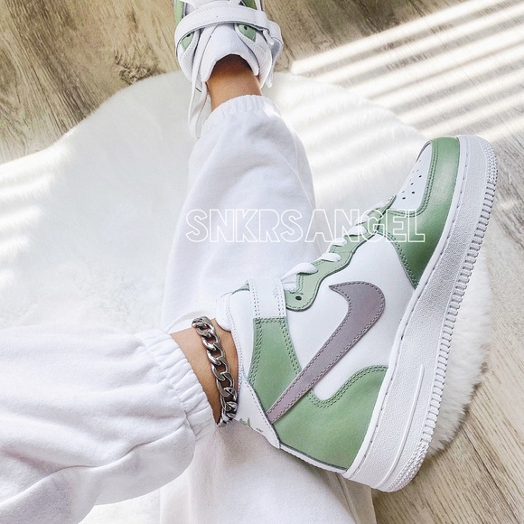 Custom nike air force 1 mid sneakers 🥑 - Picture 2 of 3